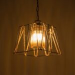 GLOBOSTAR® GATSBY 203-0007 Vintage Κρεμαστό Φωτιστικό Οροφής με Ντουί 1 x E27 AC 220-240V IP20 - Μαύρο & Μπεζ - Μ25 x Π25 x Υ25cm - Image 3