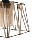 GLOBOSTAR® GATSBY 203-0007 Vintage Κρεμαστό Φωτιστικό Οροφής με Ντουί 1 x E27 AC 220-240V IP20 - Μαύρο & Μπεζ - Μ25 x Π25 x Υ25cm - Image 8