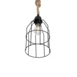 GLOBOSTAR® TALAH 203-0009 Vintage Κρεμαστό Φωτιστικό Οροφής με Ντουί 1 x E27 AC 220-240V IP20 - Μαύρο & Μπεζ - Μ15.5 x Π15.5 x Υ30cm - Image 6