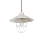 GLOBOSTAR® TULUB 203-0010 Vintage Κρεμαστό Φωτιστικό Οροφής με Ντουί 1 x E27 AC 220-240V IP20 - Λευκό & Μπεζ - Μ33 x Π33 x Υ30cm