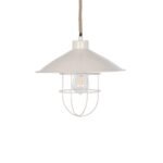 GLOBOSTAR® TULUB 203-0010 Vintage Κρεμαστό Φωτιστικό Οροφής με Ντουί 1 x E27 AC 220-240V IP20 - Λευκό & Μπεζ - Μ33 x Π33 x Υ30cm - Image 5