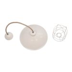 GLOBOSTAR® TULUB 203-0010 Vintage Κρεμαστό Φωτιστικό Οροφής με Ντουί 1 x E27 AC 220-240V IP20 - Λευκό & Μπεζ - Μ33 x Π33 x Υ30cm - Image 10