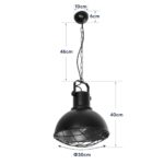 GLOBOSTAR® SIERRA 203-0011 Vintage Κρεμαστό Φωτιστικό Οροφής με Ντουί 1 x E27 AC 220-240V IP20 - Μαύρο & Χρυσό - Μ30 x Π30 x Υ40cm - Image 11