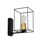 GLOBOSTAR® CYRA 203-0012 Μοντέρνο Φωτιστικό Τοίχου - Απλίκα με Ντουί 1 x E27 AC 220-240V IP20 - Μαύρο & Χρυσό - Μ14 x Π21 x Υ22cm