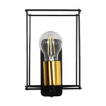 GLOBOSTAR® CYRA 203-0012 Μοντέρνο Φωτιστικό Τοίχου - Απλίκα με Ντουί 1 x E27 AC 220-240V IP20 - Μαύρο & Χρυσό - Μ14 x Π21 x Υ22cm - Image 4