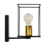 GLOBOSTAR® CYRA 203-0012 Μοντέρνο Φωτιστικό Τοίχου - Απλίκα με Ντουί 1 x E27 AC 220-240V IP20 - Μαύρο & Χρυσό - Μ14 x Π21 x Υ22cm - Image 5