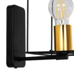 GLOBOSTAR® CYRA 203-0012 Μοντέρνο Φωτιστικό Τοίχου - Απλίκα με Ντουί 1 x E27 AC 220-240V IP20 - Μαύρο & Χρυσό - Μ14 x Π21 x Υ22cm - Image 7