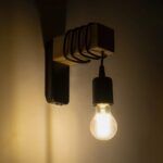 GLOBOSTAR® XYLO 203-0014 Μοντέρνο Φωτιστικό Τοίχου - Απλίκα με Ντουί 1 x E27 AC 220-240V IP20 - Μαύρο & Μπεζ - Μ18 x Π18 x Υ19cm - Image 3