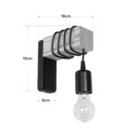 GLOBOSTAR® XYLO 203-0014 Μοντέρνο Φωτιστικό Τοίχου - Απλίκα με Ντουί 1 x E27 AC 220-240V IP20 - Μαύρο & Μπεζ - Μ18 x Π18 x Υ19cm - Image 9