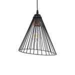 GLOBOSTAR® ARCWIRE 203-0015 Μοντέρνο Κρεμαστό Φωτιστικό Οροφής με Ντουί 1 x E27 AC 220-240V IP20 - Μαύρο - Μ25 x Π25 x Υ30cm