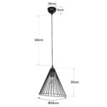 GLOBOSTAR® ARCWIRE 203-0015 Μοντέρνο Κρεμαστό Φωτιστικό Οροφής με Ντουί 1 x E27 AC 220-240V IP20 - Μαύρο - Μ25 x Π25 x Υ30cm - Image 11