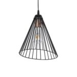 GLOBOSTAR® ARCWIRE 203-0015 Μοντέρνο Κρεμαστό Φωτιστικό Οροφής με Ντουί 1 x E27 AC 220-240V IP20 - Μαύρο - Μ25 x Π25 x Υ30cm - Image 5