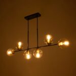 GLOBOSTAR® LATTICE 203-0016 Μοντέρνο Φωτιστικό Οροφής με Ντουί 6 x E27 AC 220-240V IP20 - Μαύρο & Μπρούτζινο - Μ120 x Π15 x Υ32cm - Image 3