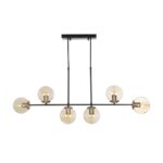 GLOBOSTAR® LATTICE 203-0016 Μοντέρνο Φωτιστικό Οροφής με Ντουί 6 x E27 AC 220-240V IP20 - Μαύρο & Μπρούτζινο - Μ120 x Π15 x Υ32cm - Image 7