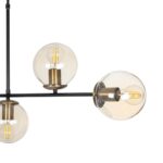 GLOBOSTAR® LATTICE 203-0016 Μοντέρνο Φωτιστικό Οροφής με Ντουί 6 x E27 AC 220-240V IP20 - Μαύρο & Μπρούτζινο - Μ120 x Π15 x Υ32cm - Image 8