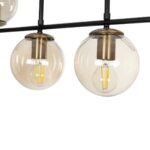 GLOBOSTAR® LATTICE 203-0016 Μοντέρνο Φωτιστικό Οροφής με Ντουί 6 x E27 AC 220-240V IP20 - Μαύρο & Μπρούτζινο - Μ120 x Π15 x Υ32cm - Image 9