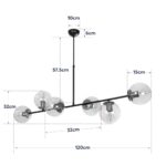 GLOBOSTAR® LATTICE 203-0017 Μοντέρνο Φωτιστικό Οροφής με Ντουί 6 x E27 AC 220-240V IP20 - Μαύρο & Μπρούτζινο - Μ120 x Π32 x Υ32cm - Image 12