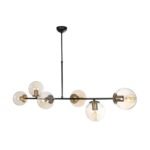 GLOBOSTAR® LATTICE 203-0017 Μοντέρνο Φωτιστικό Οροφής με Ντουί 6 x E27 AC 220-240V IP20 - Μαύρο & Μπρούτζινο - Μ120 x Π32 x Υ32cm - Image 4