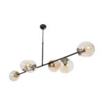 GLOBOSTAR® LATTICE 203-0017 Μοντέρνο Φωτιστικό Οροφής με Ντουί 6 x E27 AC 220-240V IP20 - Μαύρο & Μπρούτζινο - Μ120 x Π32 x Υ32cm - Image 5