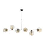 GLOBOSTAR® LATTICE 203-0017 Μοντέρνο Φωτιστικό Οροφής με Ντουί 6 x E27 AC 220-240V IP20 - Μαύρο & Μπρούτζινο - Μ120 x Π32 x Υ32cm - Image 7