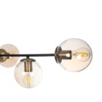 GLOBOSTAR® LATTICE 203-0017 Μοντέρνο Φωτιστικό Οροφής με Ντουί 6 x E27 AC 220-240V IP20 - Μαύρο & Μπρούτζινο - Μ120 x Π32 x Υ32cm - Image 8