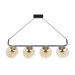 GLOBOSTAR® LATTICE 203-0018 Μοντέρνο Κρεμαστό Φωτιστικό Οροφής με Ντουί 4 x E27 AC 220-240V IP20 - Μαύρο & Μπρούτζινο - Μ78 x Π15 x Υ81cm - Image 5