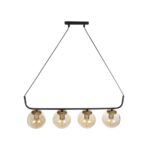 GLOBOSTAR® LATTICE 203-0018 Μοντέρνο Κρεμαστό Φωτιστικό Οροφής με Ντουί 4 x E27 AC 220-240V IP20 - Μαύρο & Μπρούτζινο - Μ78 x Π15 x Υ81cm - Image 6