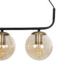 GLOBOSTAR® LATTICE 203-0018 Μοντέρνο Κρεμαστό Φωτιστικό Οροφής με Ντουί 4 x E27 AC 220-240V IP20 - Μαύρο & Μπρούτζινο - Μ78 x Π15 x Υ81cm - Image 8