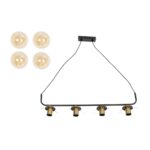 GLOBOSTAR® LATTICE 203-0018 Μοντέρνο Κρεμαστό Φωτιστικό Οροφής με Ντουί 4 x E27 AC 220-240V IP20 - Μαύρο & Μπρούτζινο - Μ78 x Π15 x Υ81cm - Image 10