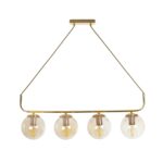 GLOBOSTAR® LATTICE 203-0019 Μοντέρνο Κρεμαστό Φωτιστικό Οροφής με Ντουί 4 x E27 AC 220-240V IP20 - Χρυσό - Μ78 x Π15 x Υ81cm - Image 4