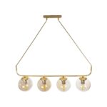 GLOBOSTAR® LATTICE 203-0019 Μοντέρνο Κρεμαστό Φωτιστικό Οροφής με Ντουί 4 x E27 AC 220-240V IP20 - Χρυσό - Μ78 x Π15 x Υ81cm - Image 6