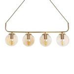 GLOBOSTAR® LATTICE 203-0019 Μοντέρνο Κρεμαστό Φωτιστικό Οροφής με Ντουί 4 x E27 AC 220-240V IP20 - Χρυσό - Μ78 x Π15 x Υ81cm - Image 7