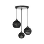 GLOBOSTAR® YASAM 203-0022 Vintage Κρεμαστό Φωτιστικό Οροφής με Ντουί 3 x E27 AC 220-240V IP20 - Μαύρο - Μ42 x Π42 x Υ54cm - Image 6