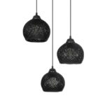 GLOBOSTAR® YASAM 203-0022 Vintage Κρεμαστό Φωτιστικό Οροφής με Ντουί 3 x E27 AC 220-240V IP20 - Μαύρο - Μ42 x Π42 x Υ54cm - Image 7