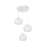 GLOBOSTAR® YASAM 203-0023 Vintage Κρεμαστό Φωτιστικό Οροφής με Ντουί 3 x E27 AC 220-240V IP20 - Λευκό - Μ42 x Π42 x Υ54cm