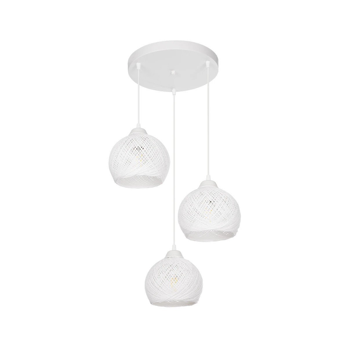 203_0023_0 GLOBOSTAR® YASAM 203-0023 Vintage Κρεμαστό Φωτιστικό Οροφής με Ντουί 3 x E27 AC 220-240V IP20 - Λευκό - Μ42 x Π42 x Υ54cm - Image 1