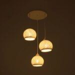 GLOBOSTAR® YASAM 203-0023 Vintage Κρεμαστό Φωτιστικό Οροφής με Ντουί 3 x E27 AC 220-240V IP20 - Λευκό - Μ42 x Π42 x Υ54cm - Image 3