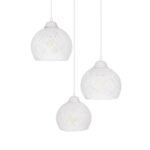 GLOBOSTAR® YASAM 203-0023 Vintage Κρεμαστό Φωτιστικό Οροφής με Ντουί 3 x E27 AC 220-240V IP20 - Λευκό - Μ42 x Π42 x Υ54cm - Image 7