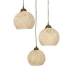 GLOBOSTAR® YASAM 203-0024 Vintage Κρεμαστό Φωτιστικό Οροφής με Ντουί 3 x E27 AC 220-240V IP20 - Μπεζ & Χρυσό - Μ42 x Π42 x Υ54cm - Image 7