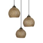 GLOBOSTAR® YASAM 203-0025 Vintage Κρεμαστό Φωτιστικό Οροφής με Ντουί 3 x E27 AC 220-240V IP20 - Καφέ - Μ42 x Π42 x Υ54cm - Image 7