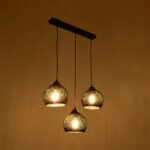 GLOBOSTAR® YASAM 203-0026 Vintage Κρεμαστό Φωτιστικό Οροφής με Ντουί 3 x E27 AC 220-240V IP20 - Μαύρο - Μ45 x Π18 x Υ30cm - Image 3