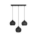 GLOBOSTAR® YASAM 203-0026 Vintage Κρεμαστό Φωτιστικό Οροφής με Ντουί 3 x E27 AC 220-240V IP20 - Μαύρο - Μ45 x Π18 x Υ30cm - Image 4