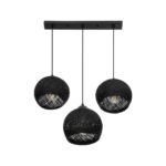 GLOBOSTAR® YASAM 203-0026 Vintage Κρεμαστό Φωτιστικό Οροφής με Ντουί 3 x E27 AC 220-240V IP20 - Μαύρο - Μ45 x Π18 x Υ30cm - Image 5