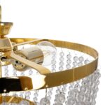 GLOBOSTAR® CRYSTAL 203-0028 Κλασικό Κρεμαστό Φωτιστικό Οροφής με Ντουί 3 x E27 AC 220-240V IP20 - Χρυσό & Διάφανο - Μ41 x Π41 x Υ40cm - Image 9