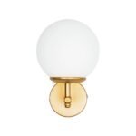 GLOBOSTAR® DALPH 203-0029 Vintage Φωτιστικό Τοίχου - Απλίκα με Ντουί 1 x E27 AC 220-240V IP20 - Χρυσό & Λευκό - M18 x Π15 x Υ23cm - Image 4