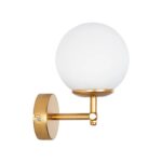 GLOBOSTAR® DALPH 203-0029 Vintage Φωτιστικό Τοίχου - Απλίκα με Ντουί 1 x E27 AC 220-240V IP20 - Χρυσό & Λευκό - M18 x Π15 x Υ23cm - Image 5