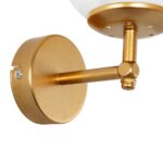 GLOBOSTAR® DALPH 203-0029 Vintage Φωτιστικό Τοίχου - Απλίκα με Ντουί 1 x E27 AC 220-240V IP20 - Χρυσό & Λευκό - M18 x Π15 x Υ23cm - Image 6