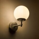 GLOBOSTAR® DALPH 203-0031 Vintage Φωτιστικό Τοίχου - Απλίκα με Ντουί 1 x E27 AC 220-240V IP20 - Ασημί & Λευκό - M18 x Π15 x Υ23cm - Image 3