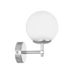 GLOBOSTAR® DALPH 203-0031 Vintage Φωτιστικό Τοίχου - Απλίκα με Ντουί 1 x E27 AC 220-240V IP20 - Ασημί & Λευκό - M18 x Π15 x Υ23cm - Image 5