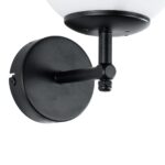 GLOBOSTAR® DALPH 203-0032 Vintage Φωτιστικό Τοίχου - Απλίκα με Ντουί 1 x E27 AC 220-240V IP20 - Μαύρο & Λευκό - M18 x Π15 x Υ23cm - Image 6